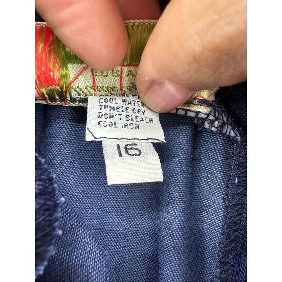 Vintage Handmade Denim Beaded Western Southwestern Wrap Skirt Size 16 - Picture 10 of 11